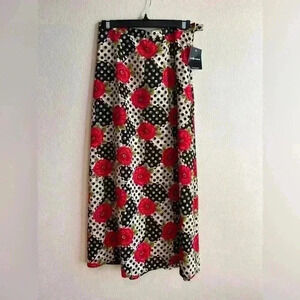 NWT vintage maxi skirt by sag harbor size 8 Flower Anemone Rockabilly Boho 90s